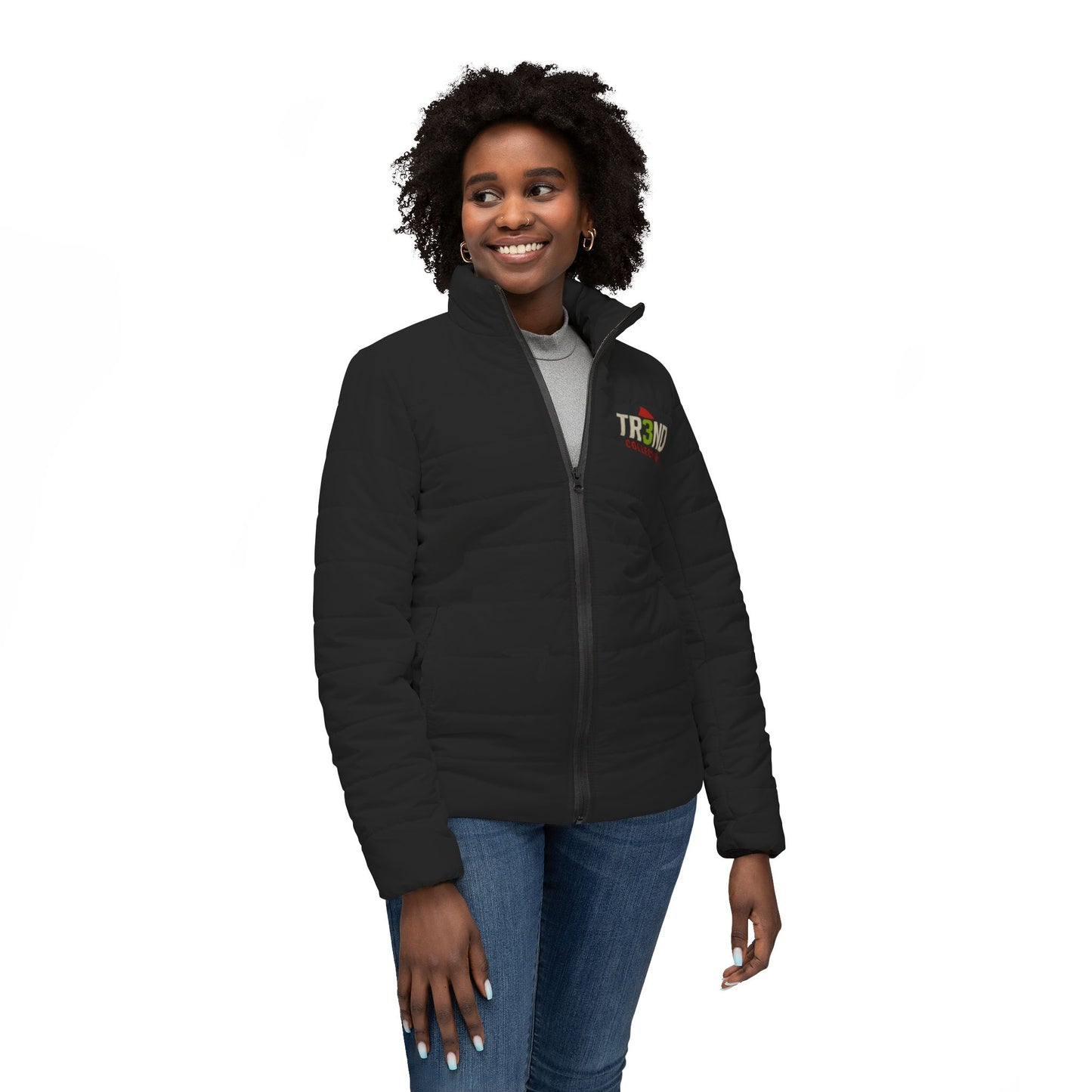 TC WORD LOGO Women’s Puffer Jacket (AOP)